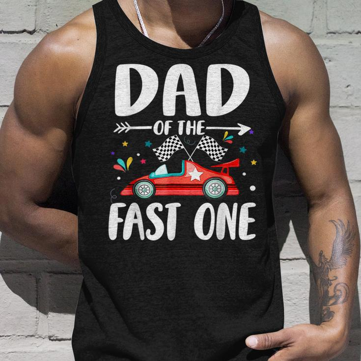 Dad Of The Fast One Birthday 1St Race Car Family Matching Tank Top Gifts for Him