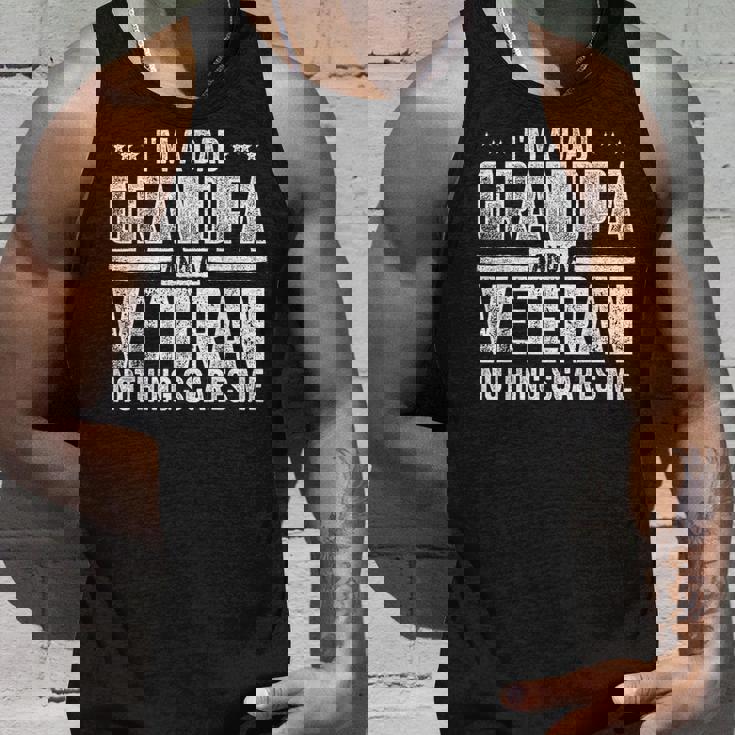 Im A Dad Grandpa And A Veteran Papa Husband Usa Flag Veteran Tank Top Gifts for Him