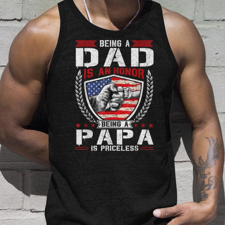 Being Dad Is An Honor Being Papa Is Priceless Usa Flag Daddy Tank Top Gifts for Him