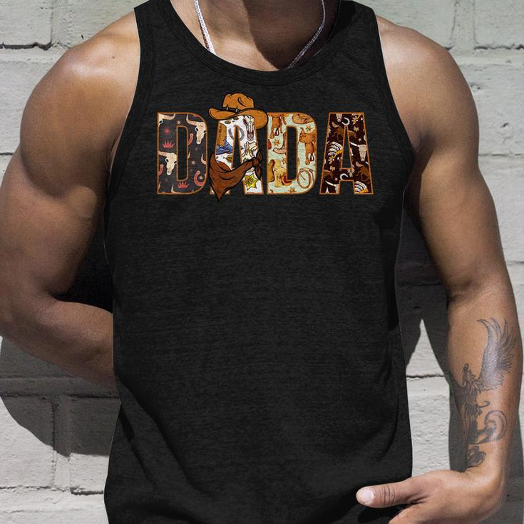 Dada Cowboy Western First Rodeo Birthday Party Decorations Tank Top Gifts for Him