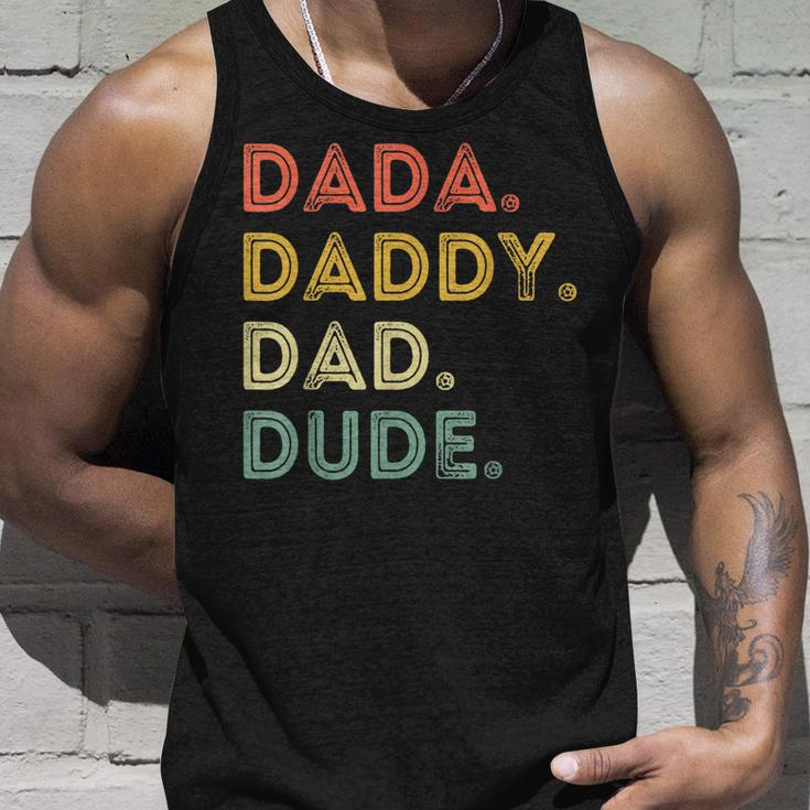 Dada Daddy Dad Dude | Fathers Day | Evolution Of Fatherhood Unisex Tank Top Gifts for Him