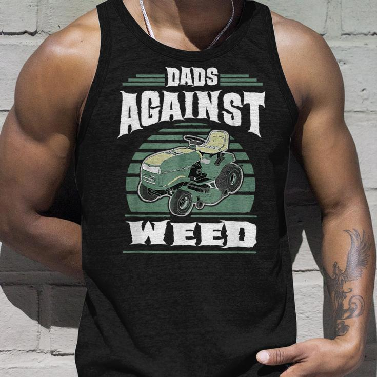 Dads Against Weed Funny Gardening Lawn Mowing Lawn Mower Men Unisex Tank Top Gifts for Him