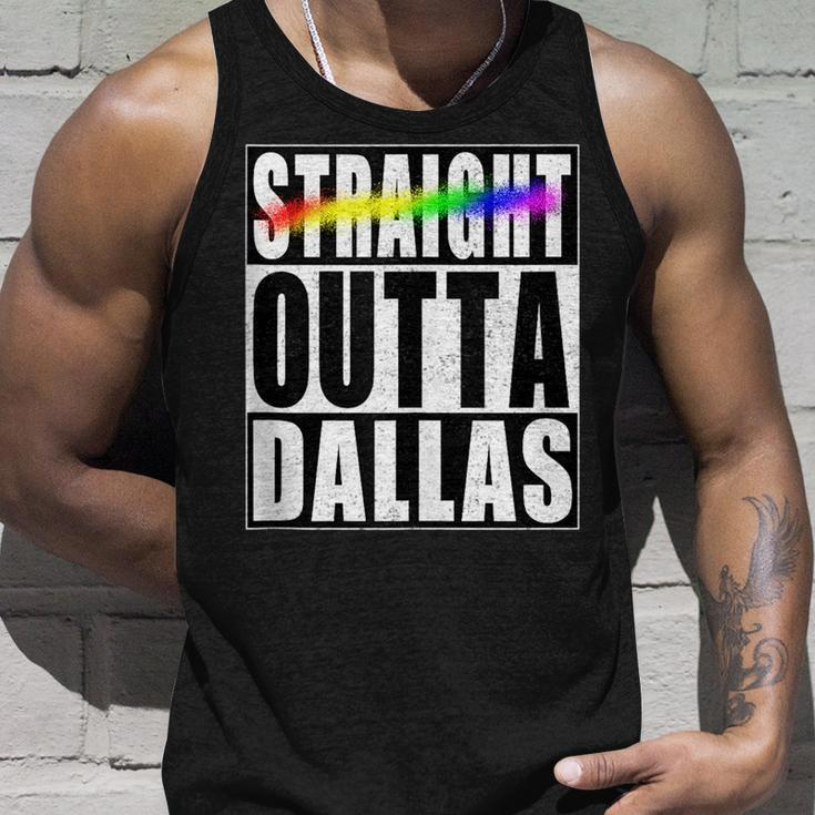Dallas Gay Pride Not Straight Outta Lgbtq Unisex Tank Top Gifts for Him
