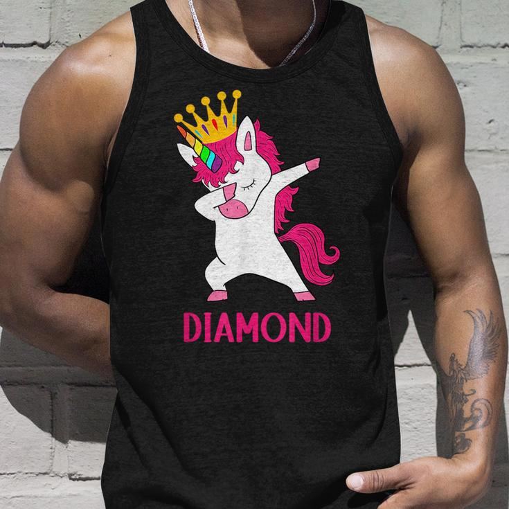Diamond Personalized Dabbing Unicorn Queen Unisex Tank Top Gifts for Him