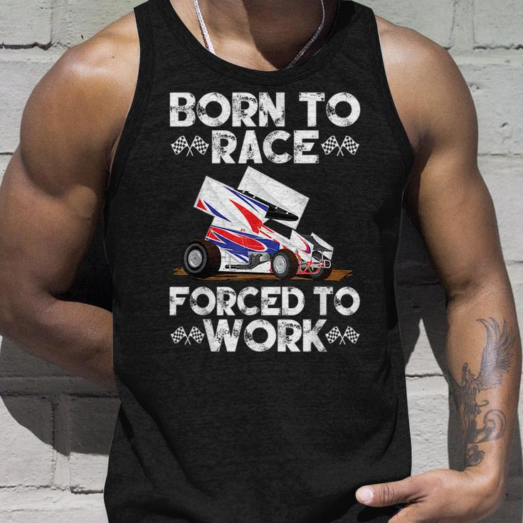 Dirt Track Racing Born To Race Forced To Work Sprint Car Racing Tank Top Gifts for Him