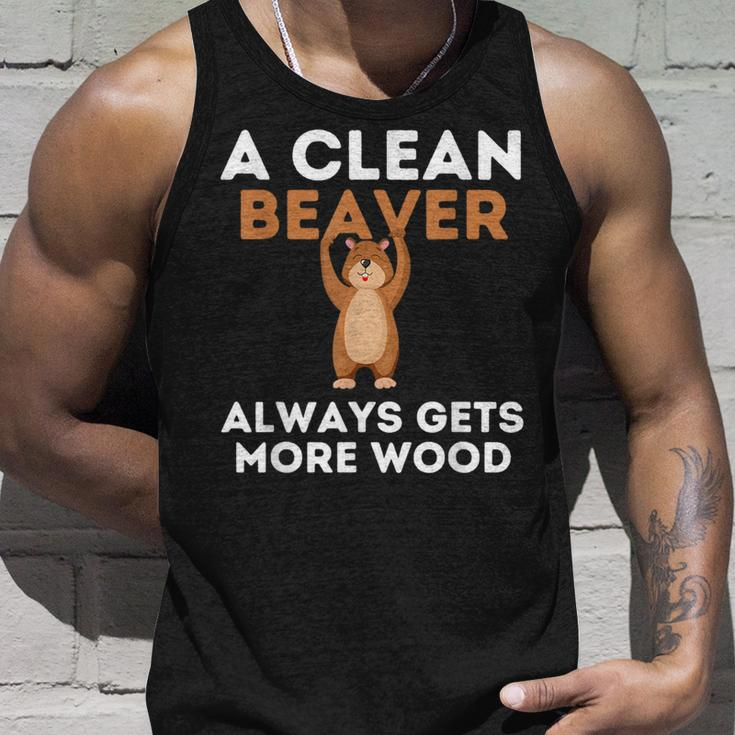 Dirty Adult Clean Beaver Wood Tank Top Gifts for Him