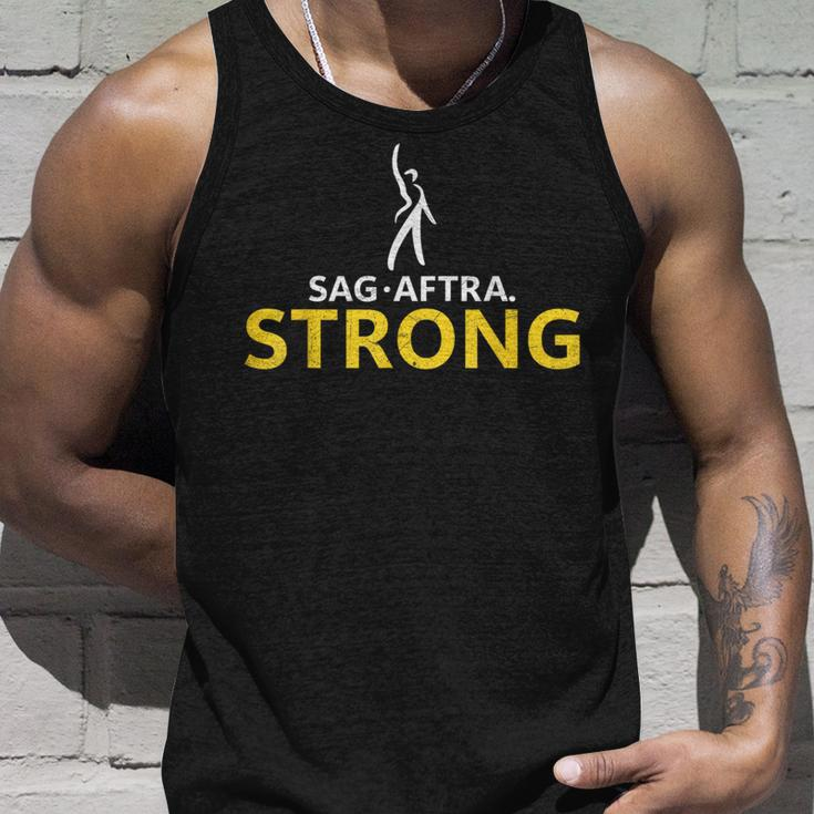 Distressed SagAftra Strong Tank Top Gifts for Him