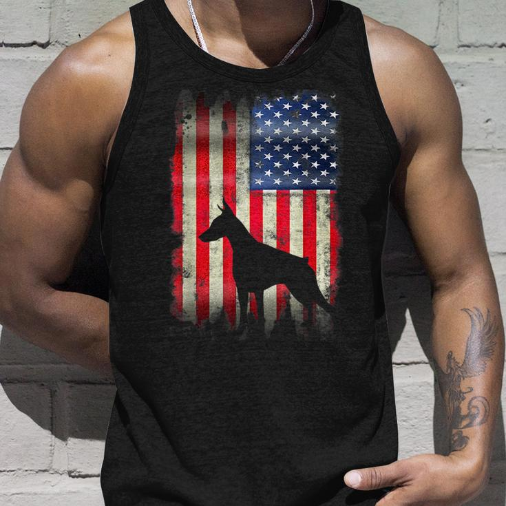 Doberman Dog Usa American Flag 4Th Of July Patriotic Gift Unisex Tank Top Gifts for Him