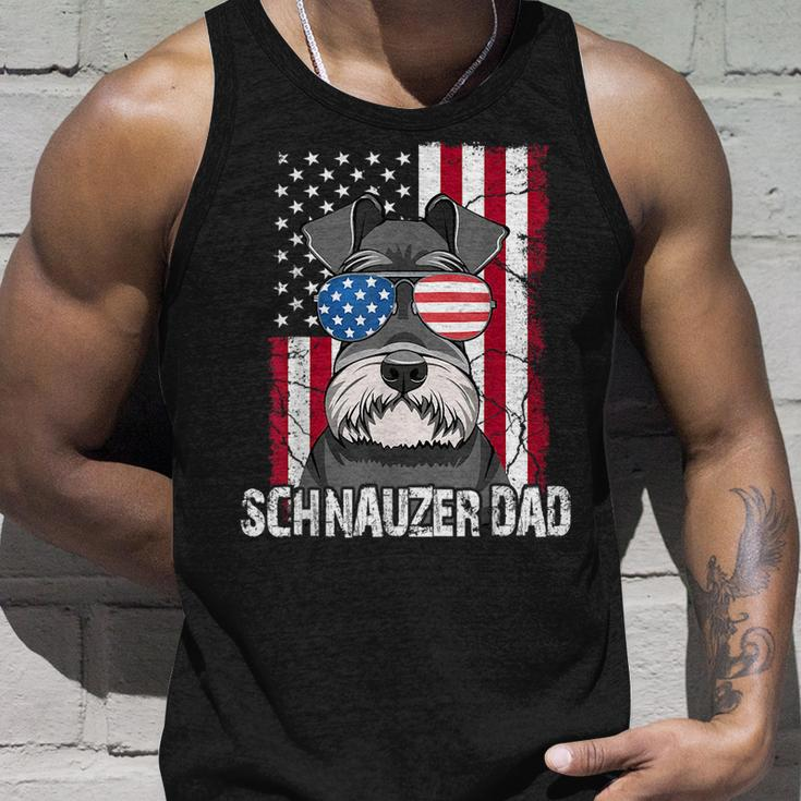 Dog Dad Fathers Day Gift Mini Schnauzer Usa Flag 4Th Of July Unisex Tank Top Gifts for Him