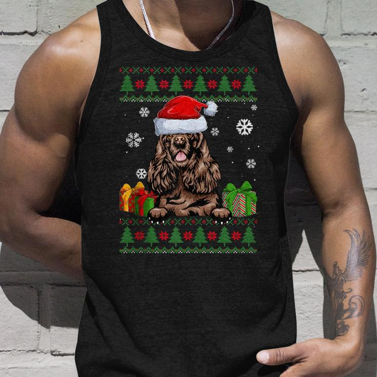 Dog Lovers Cocker Spaniel Santa Hat Ugly Christmas Sweater Tank Top Gifts for Him