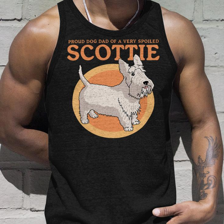Dog Scottish Terrier Mens Dog Dad Of A Spoiled Scottie Dog Owner Scottish Terrier 2 Unisex Tank Top Gifts for Him