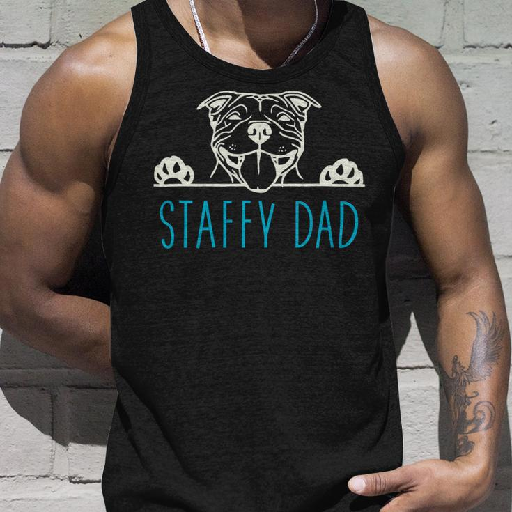 Dog Staffordshire Staffy Dad With Staffordshire Bull Terrier Dog Unisex Tank Top Gifts for Him