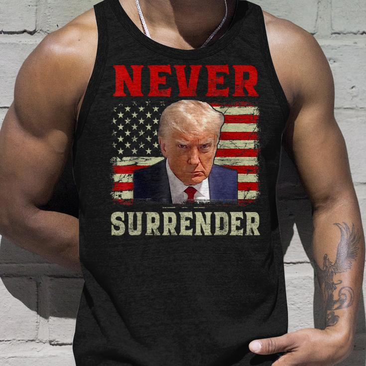 Donald Trump Never Surrender Shot August 24 2023 Tank Top Gifts for Him