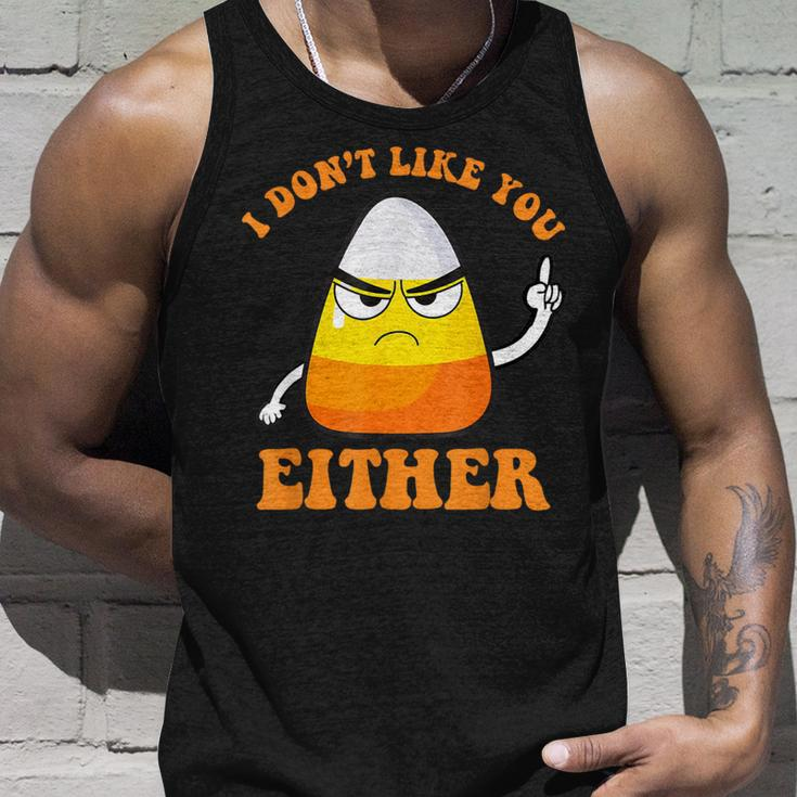 I Don't Like You Either Candy Corn Halloween Tank Top Gifts for Him