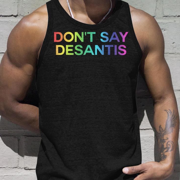 Dont Say Desantis Florida Lgbt Gay Pride Unisex Tank Top Gifts for Him