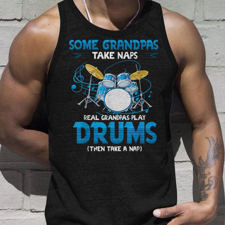 Drummer Grandpa Grandpas Take Naps Real Grandpas Play Drums Tank Top Gifts for Him