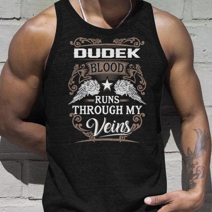 Dudek Name Gift Dudek Blood Runs Through My Veins Unisex Tank Top Gifts for Him
