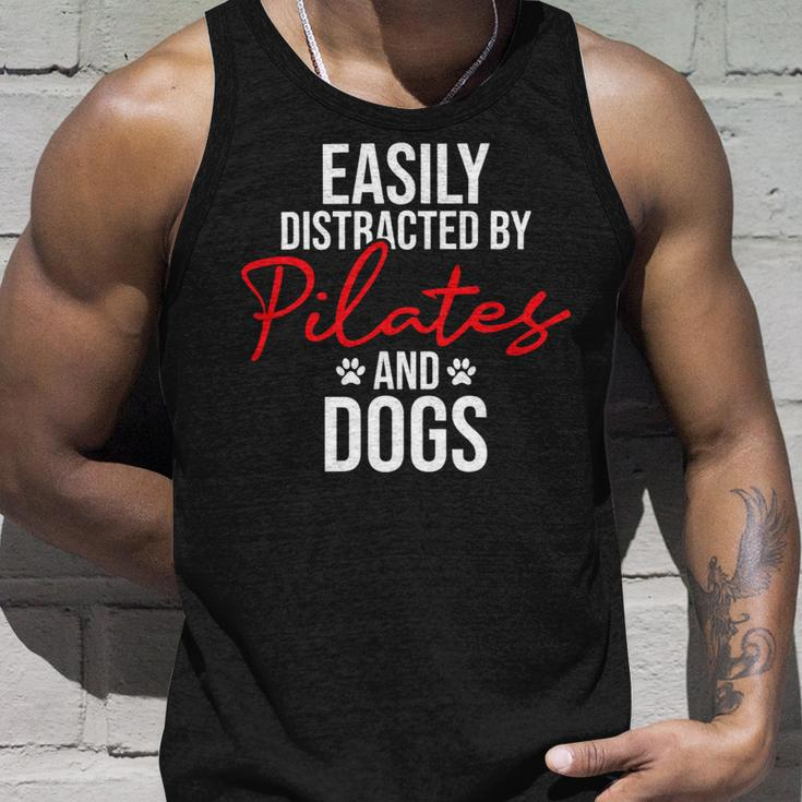 Easily Distracted By Pilates Dogs Fitness Coach Workout _1 Unisex Tank Top Gifts for Him