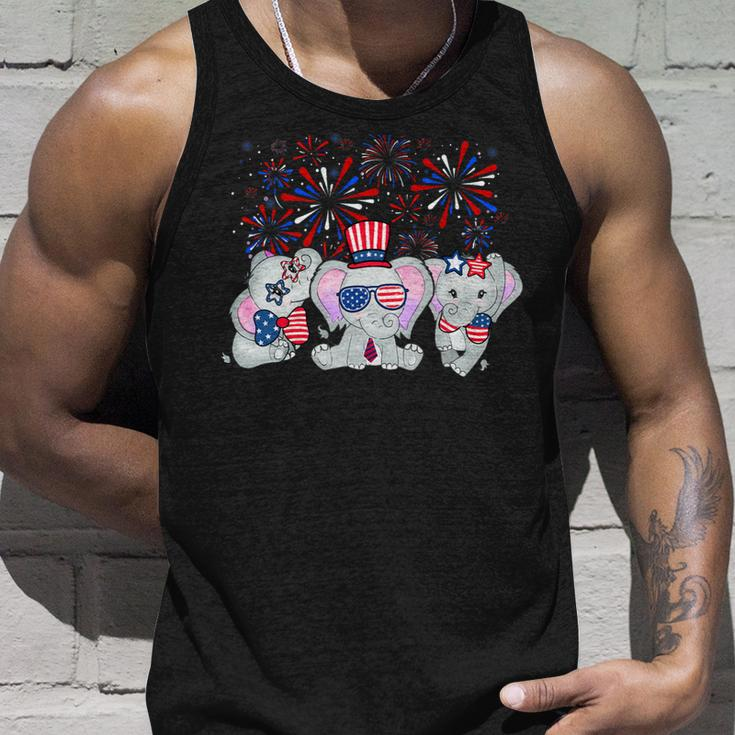Elephant Fireworks Sunglasses Hat Merica Funny 4Th Of July Unisex Tank Top Gifts for Him
