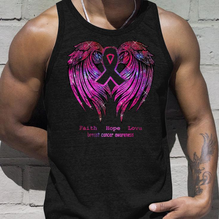 Faith Hope Love Wings Breast Cancer Awareness Back Tank Top Gifts for Him