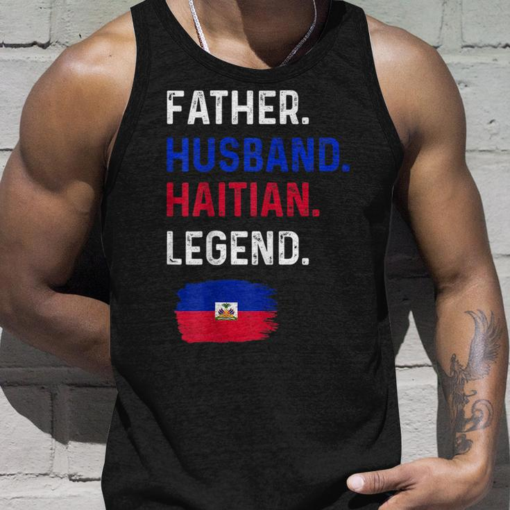 Father Husband Haitian Legend Proud Dad Haiti Flag Unisex Tank Top Gifts for Him