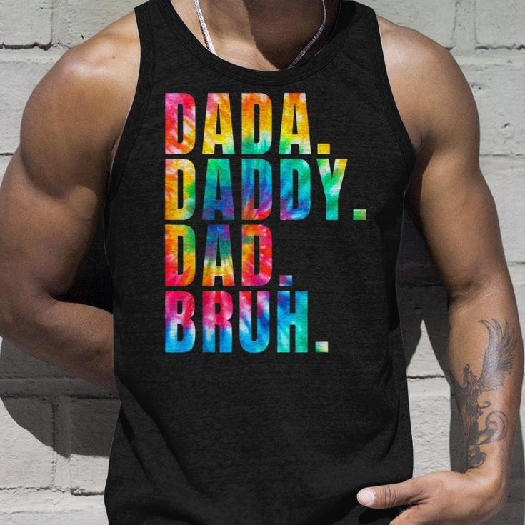 Fathers Day 2023 Dada Daddy Dad Bruh Tie Dye Dad Jokes Mens Unisex Tank Top Gifts for Him