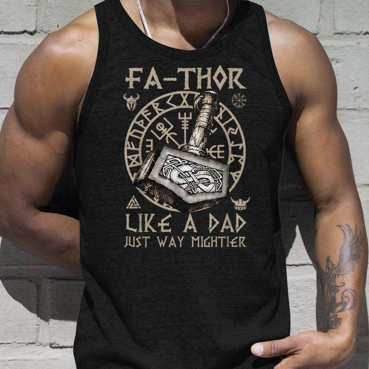 Fathor - Like A Dad Just Way Mightier Fathers Day Viking Unisex Tank Top Gifts for Him