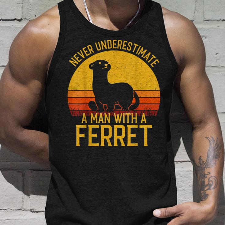 Ferret Never Underestimate A Man With A Ferret Gift For Mens Unisex Tank Top Gifts for Him