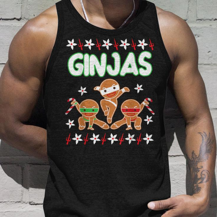 Fighting Ginjas Gingerbread Man Ugly Christmas Sweater Tank Top Gifts for Him