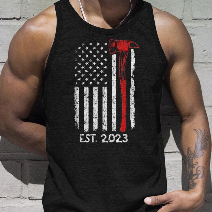 Firefighter Est 2023 Graduation 23 Fire Academy Exam Us Flag Tank Top Gifts for Him