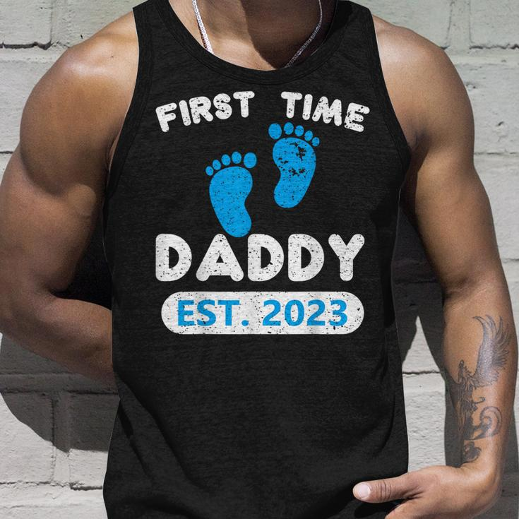 First Time Daddy Est 2023 Fathers Day Grandparents Son Unisex Tank Top Gifts for Him