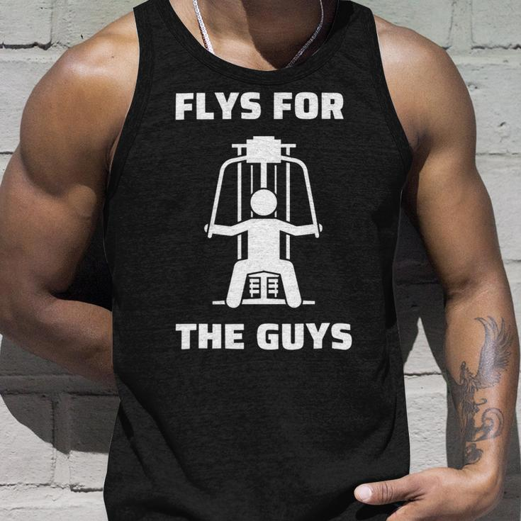 Flys For The Guys Pec Deck Chest Flys Funny Gym Saying Unisex Tank Top Gifts for Him