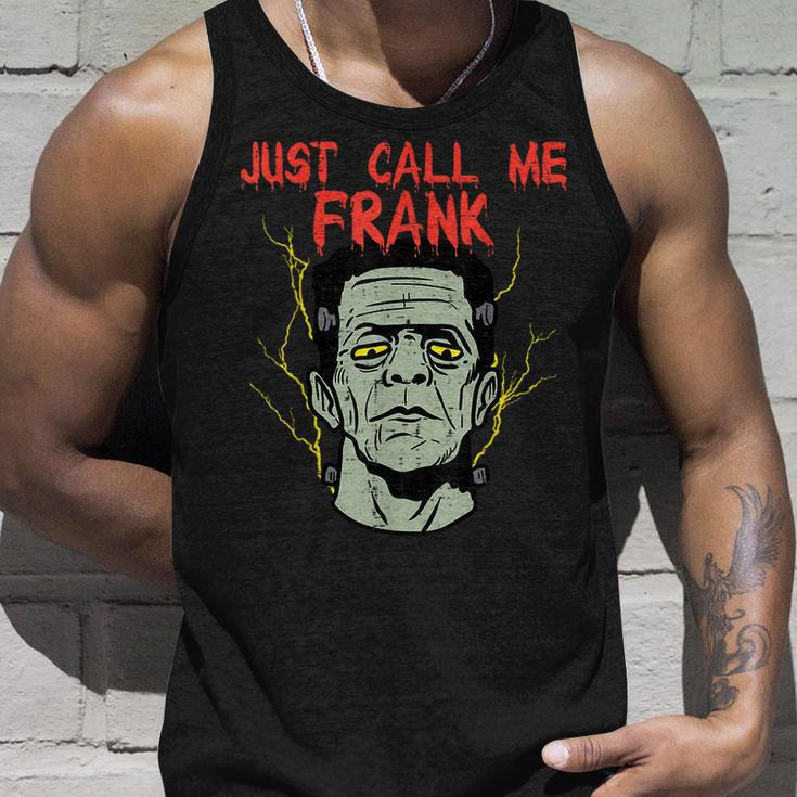 Frankenstein Halloween Call Me Frank Monster Scary Gym Halloween Tank Top Gifts for Him