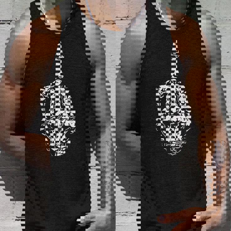 Fuck Off Halloween Skeleton Hand Middle Finger Adults Tank Top Gifts for Him