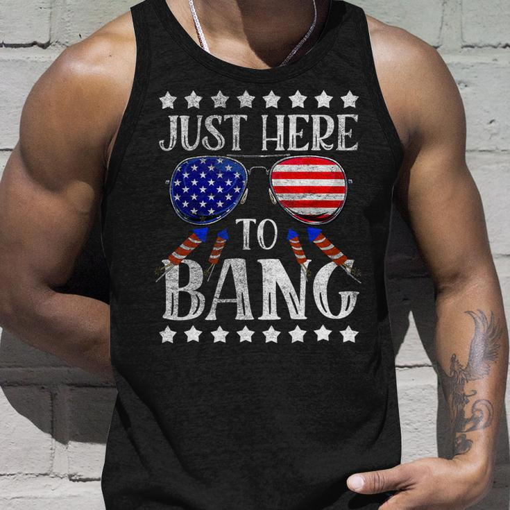 Funny 4Th Of July Im Just Here To Bang Usa Flag Sunglasses Unisex Tank Top Gifts for Him