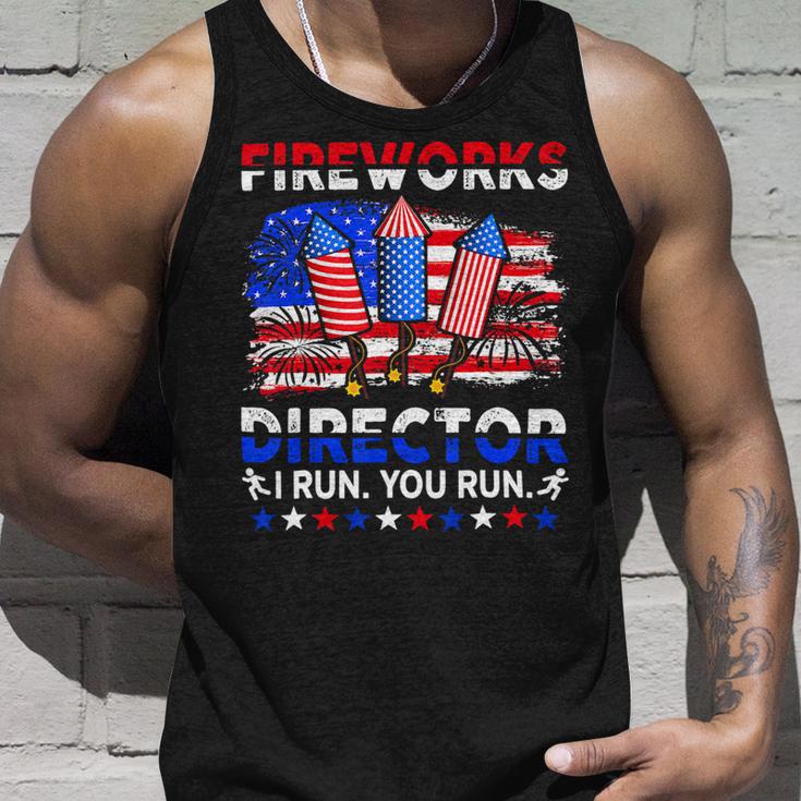 Funny 4Th Of July Shirts Fireworks Director If I Run You Run 1 Unisex Tank Top Gifts for Him