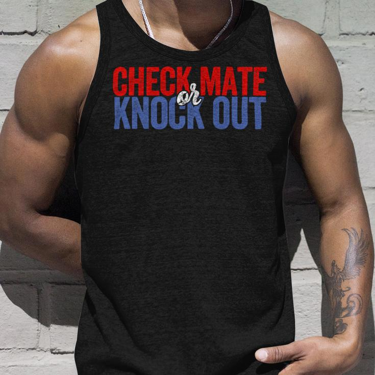 Funny Boxing Checkmate Or Knockout Chessboxing Player Chess Boxing Unisex Tank Top Gifts for Him