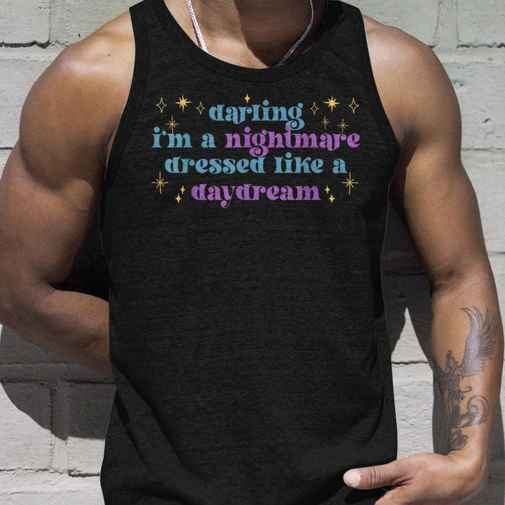 Funny Cute Quotes Saying Darling Im A Nightmare Unisex Tank Top Gifts for Him