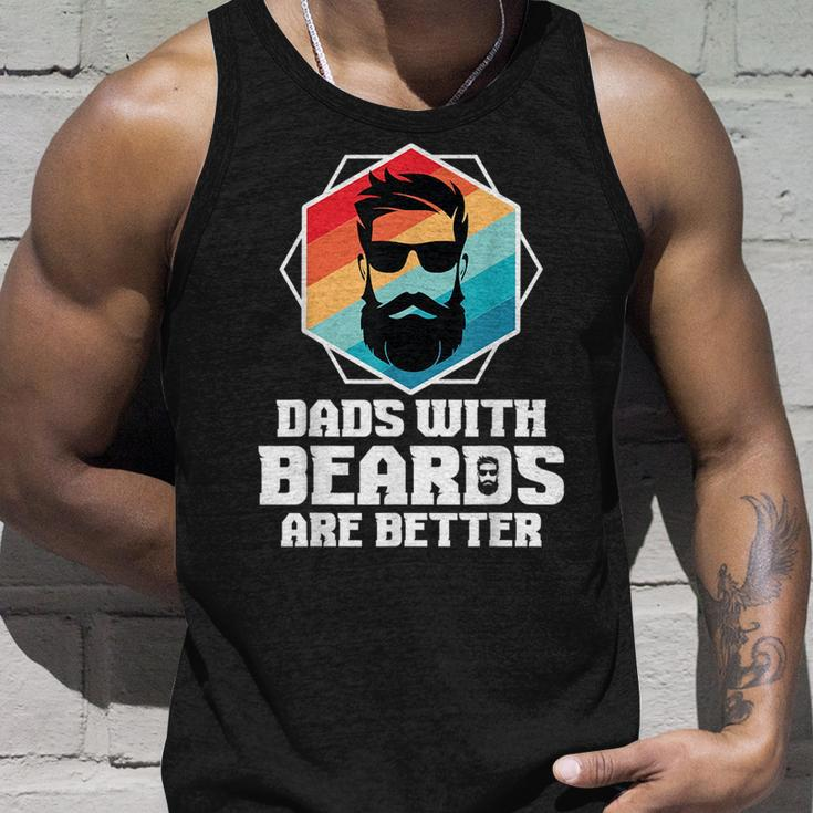 Funny Dads With Beards Are Better Dad Joke Fathers Day Unisex Tank Top Gifts for Him