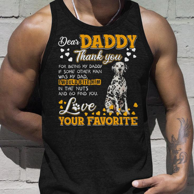 Funny Dalmatian Dear Daddy Thank You For Being My Daddy 187 Dalmatian Lover Dalmatians Dog Unisex Tank Top Gifts for Him