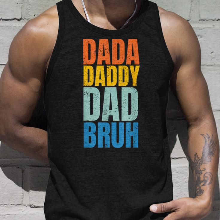 Funny Fathers Day Vintage Dada Daddy Dad Bruh Fathers Day Unisex Tank Top Gifts for Him