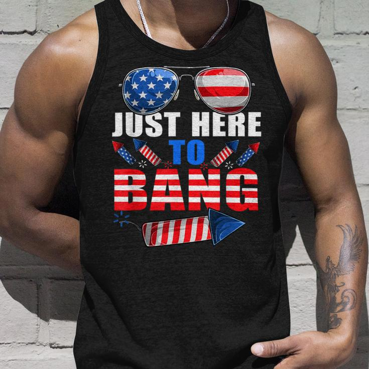 Funny Firework 4Th Of July Just Here To Bang Unisex Tank Top Gifts for Him