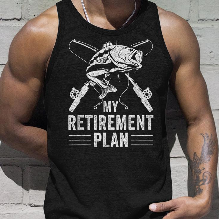 Funny Fishing My Retirement Plan Fishing Graphic Unisex Tank Top Gifts for Him
