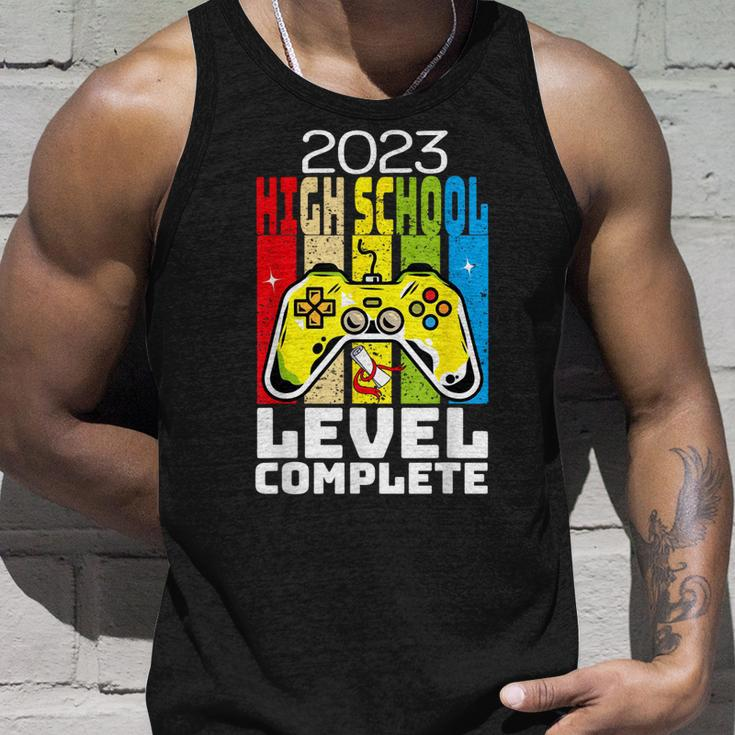 Funny Graduation 2023 High School Level Complete Video Gamer Unisex Tank Top Gifts for Him