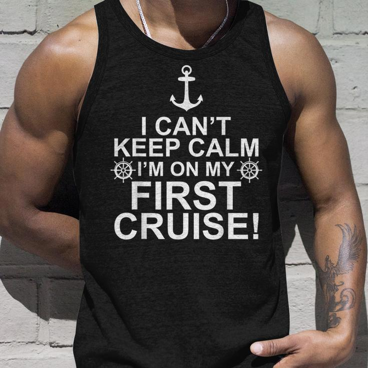 Funny I Cant Keep Calm First Cruise Cruising Vacation Unisex Tank Top Gifts for Him