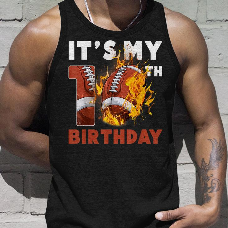 It's My 10Th Birthday 10 Years Old Football Ball Boys Tank Top Gifts for Him