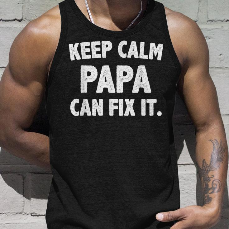 Funny Keep Calm Papa Can Fix It Novelty Gift Gift For Mens Unisex Tank Top Gifts for Him