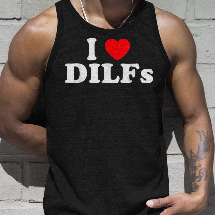 I Love Dilfs I Heart Dilfs Red Heart Cool Tank Top Gifts for Him