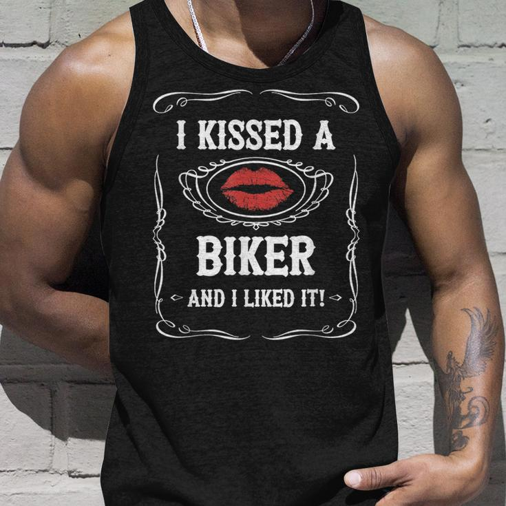 Funny Motorcycle I Kissed A Biker And I Liked It Unisex Tank Top Gifts for Him