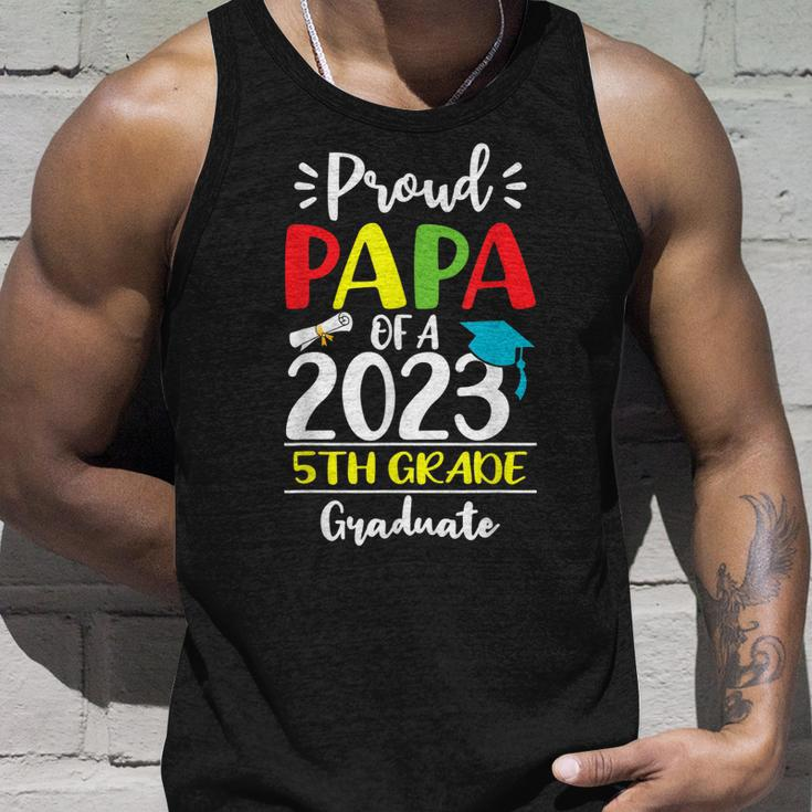 Funny Proud Papa Of A Class Of 2023 5Th Grade Graduate Unisex Tank Top Gifts for Him
